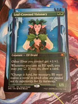 Leaf-Crowned Visionary (Borderless) Special Guests Mythic Rare Bloomburrow Mint - Image 1