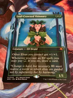 Leaf-Crowned Visionary (Borderless) Special Guests Mythic Rare Bloomburrow Mint - Image 4