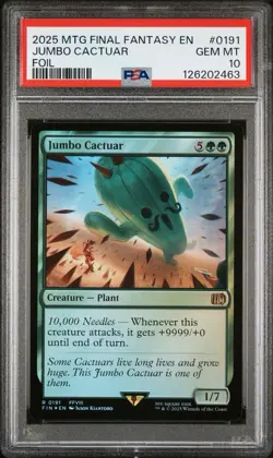 PSA 10🌵JUMBO CACTUAR FOIL🌵FIN Final Fantasy FFVIII MTG RARE Creature 0191 - Image 1