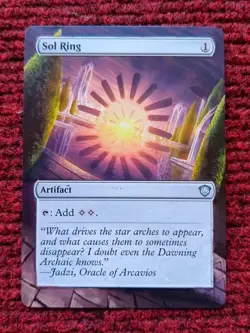 Sol Ring MTG Secrets of Strixhaven Commander Hand Painted Borderless Altered Art - Image 1