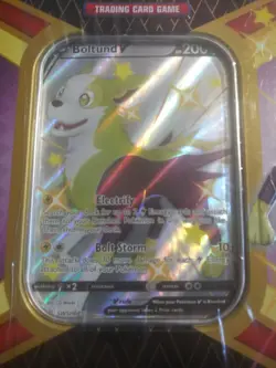 New Pokemon Card Sword & Shield Shining Fates Boltund V 6 Booster Pack Tin Box - Image 3