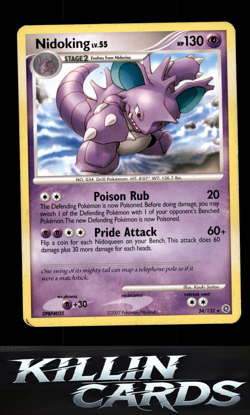 Nidoking 34/132 Pokemon Rare Secret Wonders Card LP - Image 1
