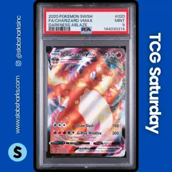 2020 POKEMON SWORD & SHIELD DARKNESS ABLAZE #020/189 CHARIZARD VMAX PSA 9 - Image 1