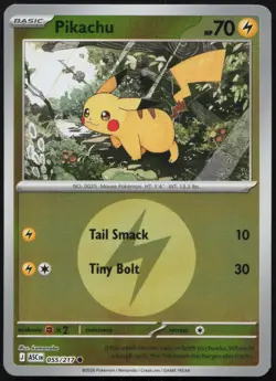 Pikachu (Energy Symbol Pattern) 055/217 Ascended Heroes Pokemon Reverse Holo NM - Image 1