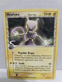 MEWTWO 2006 Pokemon EX Holon Phantoms Delta Species Non Holo # 24/110 PLAYED - Image 1