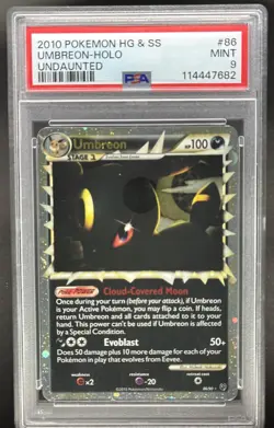 2010 Pokemon HeartGold & SoulSilver Undaunted Umbreon Holo #86/90 PSA 9 - Image 1