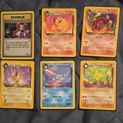 Pokemon Team Rocket Dark Flareon, Charmeleon, Jolteon, Golduck Lot (6 Cards) - Image 1