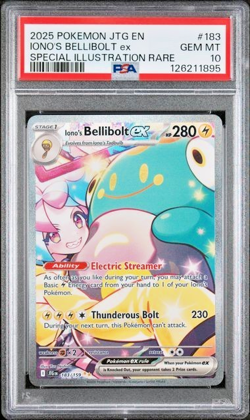 Pokemon TCG Iono's Bellibolt EX 183 Journey Together Full Art PSA 10 EN 183/159 - Image 1