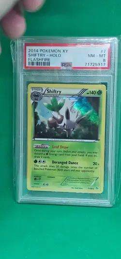 2014 Pokemon XY Shiftry Holo Flashfire #7 PSA 8 NM-MT - Image 1