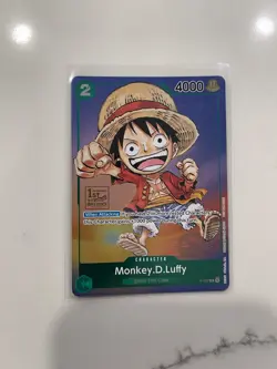 One Piece Monkey D Luffy 1st Anniversary Tournament P-037 foil rare Bandai card - Image 1