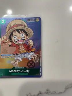 One Piece Monkey D Luffy 1st Anniversary Tournament P-037 foil rare Bandai card - Image 3
