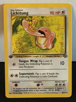 Pokemon TCG Lickitung Jungle Card 38/64 Regular Uncommon 1st Edition - Image 1