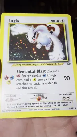 Lugia Neo Genesis 9/111 Unlimited Edition Holo Card Massive HOLO BLEED Clean! - Image 2