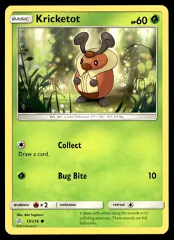 Kricketot 13/236 Pokemon Card Cosmic Eclipse Common 60 HP Lightly Played H44 - Image 1