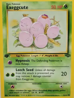 Exeggcute 52/64 1st Edition Jungle HP Pokemon Card WOTC Vintage 1999 - Image 1