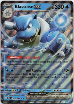 Blastoise ex - Double Rare Jumbo Cards 009/165 NM - Image 1