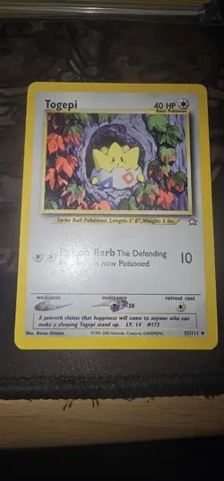 Pokemon TCG Togepi 51/111 Neo Genesis Uncommon Card Vintage WOTC - LP - Image 1