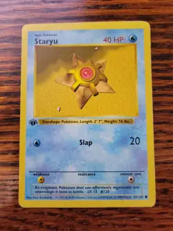 ⭐1st Edition Shadowless Staryu 65/102 Base Set Pokemon Card WOTC 1999 PL! - Image 1