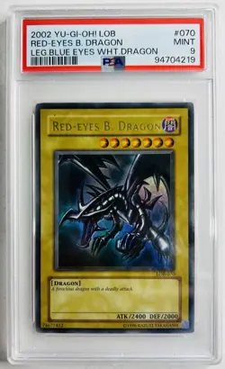 PSA 9 Red-Eyes B. Dragon LOB-070 The Legend of Blue Eyes White Dragon - Image 1