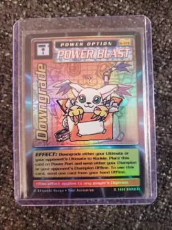 Vintage Digimon CCG Battle Series 1 Power Option Holo Card Downgrade ST-57S - Image 1