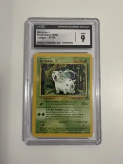 CGC MINT 9 Pokemon Nidoran 57/64 1999 Jungle 1st Edition - Image 2