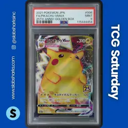 2021 POKEMON JP #006/015 PIKACHU VMAX FULL ART 25TH ANNIVERSARY GOLDEN BOX PSA 9 - Image 1