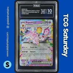 2025 POKEMON PRISMATIC EVOLUTIONS #034/131 ESPEON EX DOUBLE RARE TAG 10 - Image 1