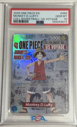 2026 ONE PIECE PROMO COLLEGE BASKETBALL: US VOYAGE MONKEY D. LUFFY PSA 10 - Image 1