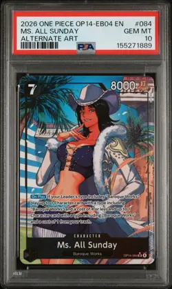 2026 ONE PIECE OP14-EB04-THE AZURE SEA'S SEVEN ALT ART MS. ALL SUNDAY PSA 10 - Image 1