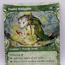 Tender Wildguide 0325 Bloomburrow Borderless Showcase Possum Druid MTG Rare - Image 1