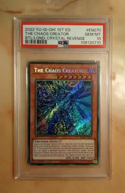 Yu-Gi-Oh 2022 The Chaos Creator PSA 10 GEM MINT BLCR-EN070 1st Edition Secret! - Image 1