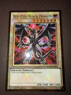 Yu-Gi-Oh! Red-Eyes Black Dragon - MGED-Gold Rare - 1st Edition NM! - Image 1