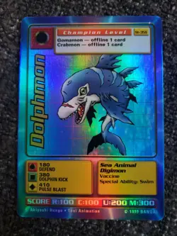 Vintage Digimon CCG Battle Series 1 Holo Card Dolphmon ST-35S - Image 2