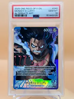 One Piece CCG Monkey.D.Luffy OP11-040 Leader English PSA 10 Gem Mint - Image 2