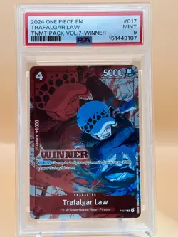 2024 One Piece Trafalgar Law (Winner Pack Vol. 7) P-017 Foil PSA 9 - Image 1