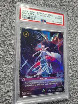 2025 DISNEY LORCANA EN 10 Elsa Enchanted CAN'T HOLD IT BACK ANYMORE PSA 10 Gem - Image 3