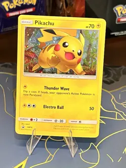 Pokemon Pikachu TCG SM76 Black Star Promo Holo Card LP Condition See Pics - Image 1