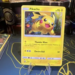 Pokemon Pikachu TCG SM76 Black Star Promo Holo Card LP Condition See Pics - Image 2