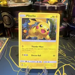 Pokemon Pikachu TCG SM76 Black Star Promo Holo Card LP Condition See Pics - Image 3