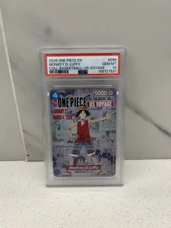 PSA 10 Luffy P-055 ONE PIECE Card College Basketball US Voyage Promo English - Image 1