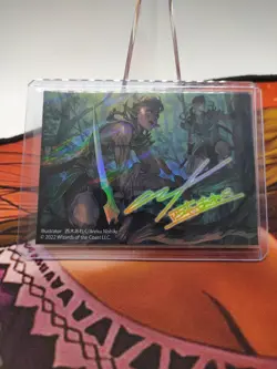 Mtg llanowar elves 30th Anniversary Japanese Mini Poster Card Signed Very Rare - Image 1