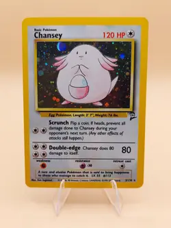 Chansey Base Set 2 Holo Rare No. 3/130 Pokemon Card - 2000 - Image 1