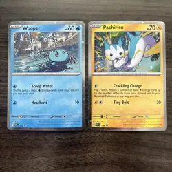 Wooper 155 Sv: Scarlet & Violet Promo Cards Holo + Pachirisu 158 - Image 1