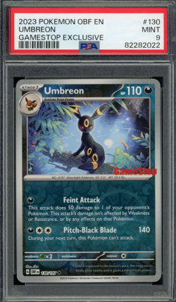 2023 PSA 9 Pokemon Gamestop Umbreon Stamp Promo 130/197 Card OBF Mint - Image 1