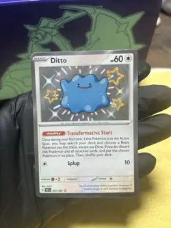 Pokemon TCG Ditto Baby Shiny Holo Rare Card 201/091 Sv: Paldean Fates - Image 1