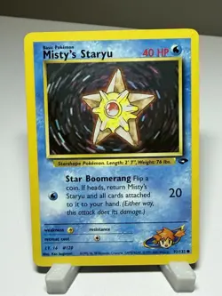 Pokemon Misty's Staryu Regular Common Card 92/132 Gym Challenge Basic English - Image 1
