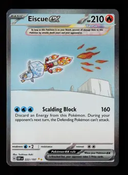 Eiscue ex 222/197 Special Illustration Rare Obsidian Flames Pokemon Cards - Image 1