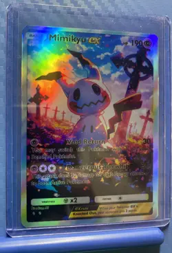 Pokemon Mimikyu Anime Card Full Art Fanart Custom Card Holo ACG DIY - Image 1