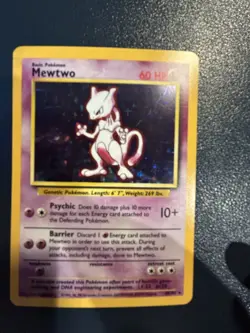 Pokemon Mewtwo TCG Base Set Holo Unlimited Rare Card 10/102 1999 NM/LP condition - Image 1