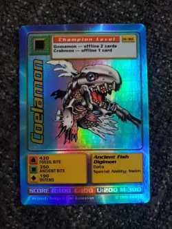 Vintage Digimon CCG Battle Series 1 Holo Card Coelamon ST-36S - Image 2